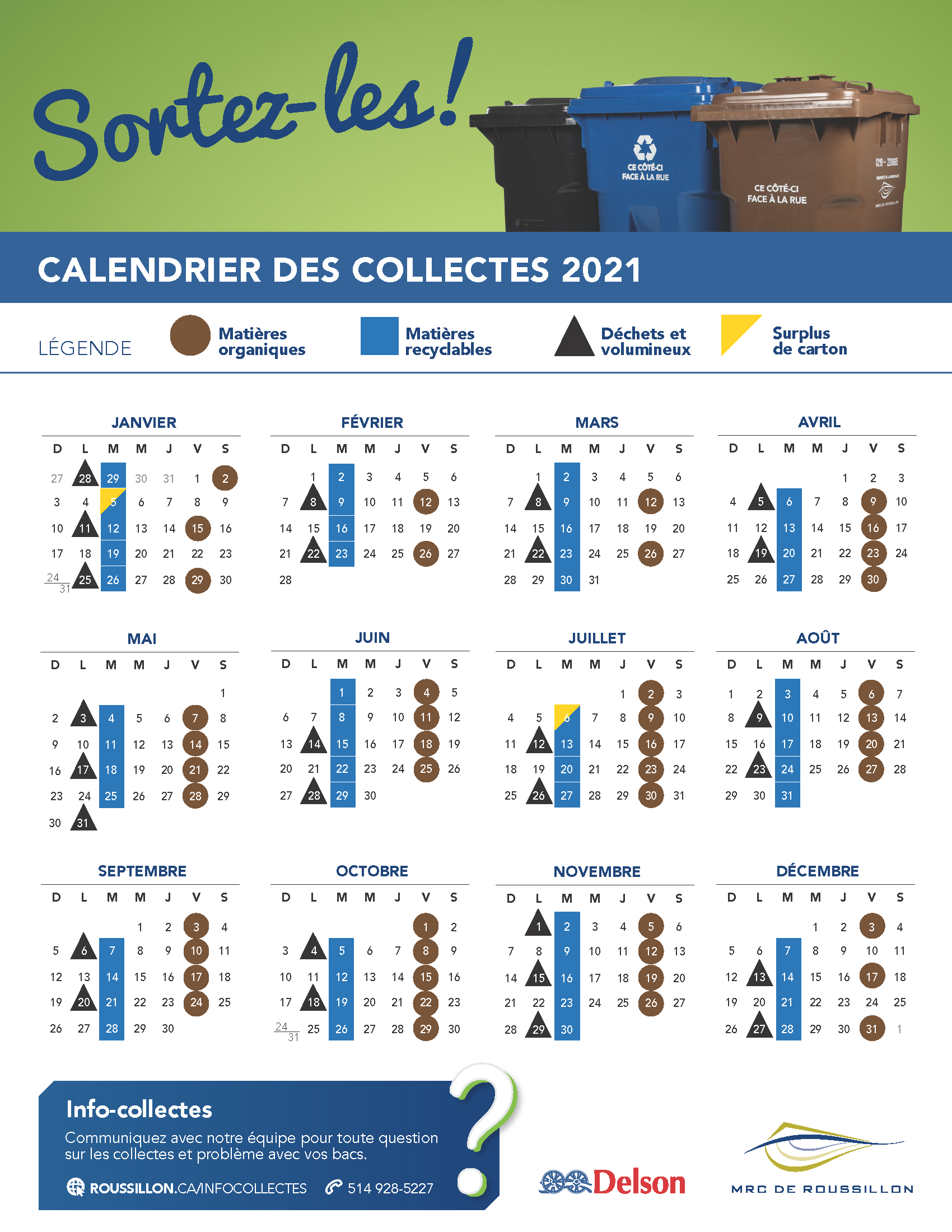 Calendrier Des Collectes | Ville De Delson